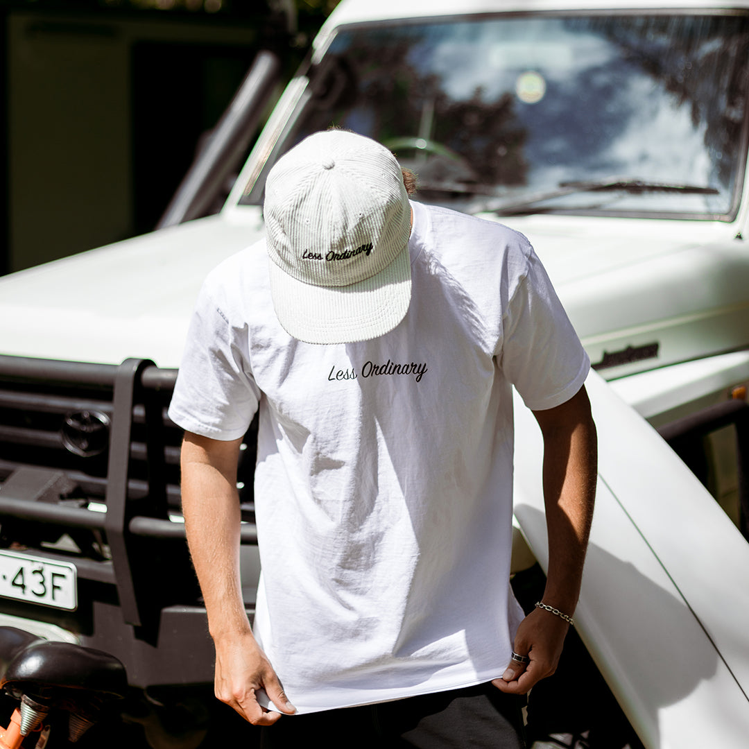 White Cursive Tee